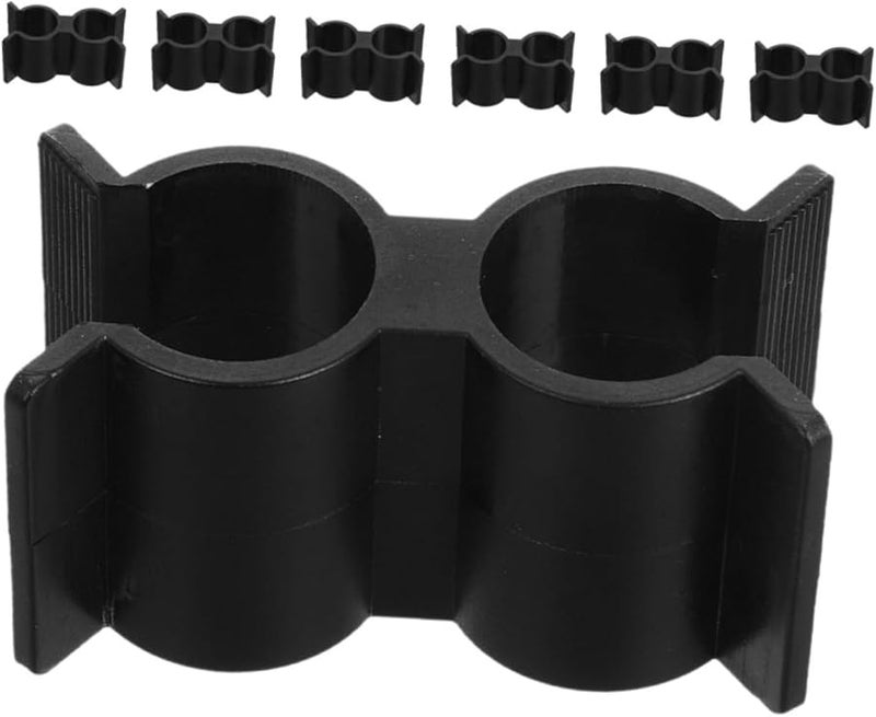 HANABASS 7pcs Black Nylon Double Tube Clamps Hose Connector Clips for Boats Yachts - Image 1